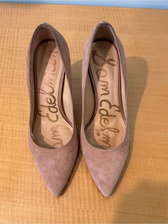 Sam Edelman Shoes - Sam Edelman Nude Suede Pointed Toe Hazel Pumps 8W